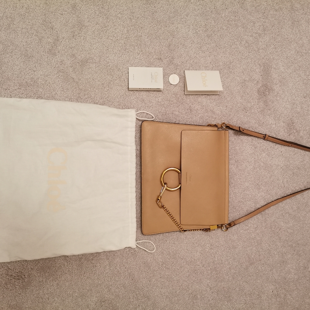 Chloe faye shoulder bag medium biscotti beige